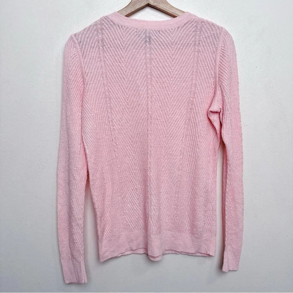Banana Republic Womens Medium Light Weight  Crew Neck Cable Knit Chervon Sweater - Picture 15 of 15